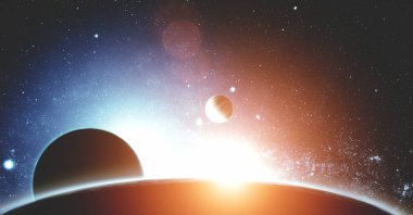 Uzay renk teması gezegen. Nasa tarafından döşenmiş bu görüntü unsurları