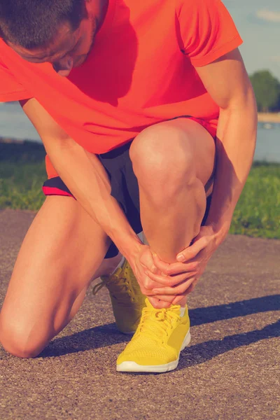 Detailní Záběr Záběr Jogging Muž — Stock fotografie