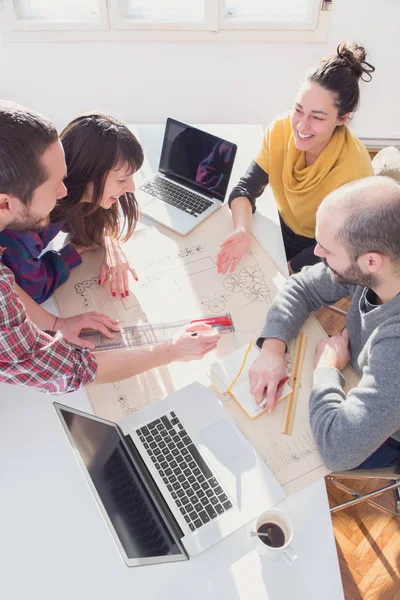 Proceso Negocios Equipo Trabajo Cerca Tiro — Foto de Stock