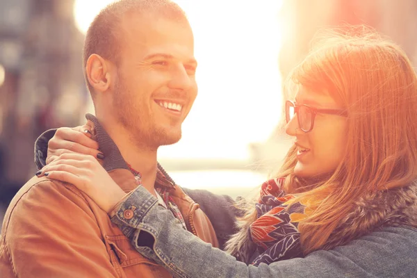 Concepto Historia Amor Dulce Pareja Encantadora —  Fotos de Stock