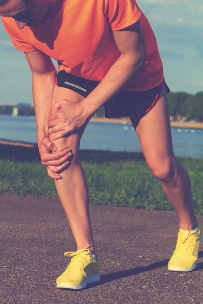 Detailní Záběr Záběr Jogging Muž — Stock fotografie