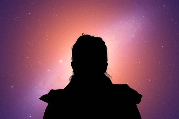 Mannen Amazing Space Färg Bakgrunden — Stockfoto