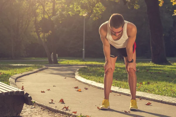 Close up shot of jogging man