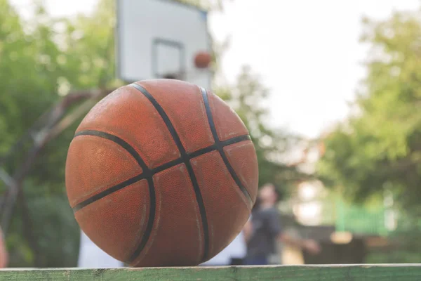 Concepto Deportivo Baloncesto Primer Plano Tiro — Foto de Stock