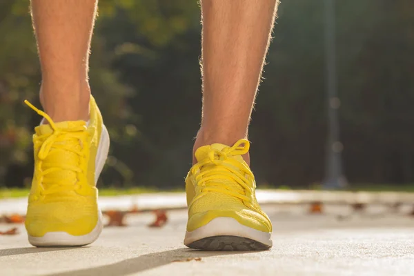 Close Shot Jogging Man Healthy Concept — Stock Photo, Image