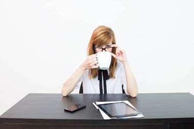 Sevimli kadın yakın çekim yukarı