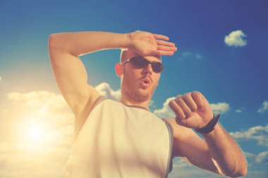  Koşu adam. Yakın çekim