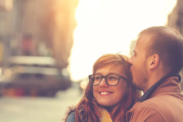 Conceito História Amor Doce Casal Lindo — Fotografia de Stock