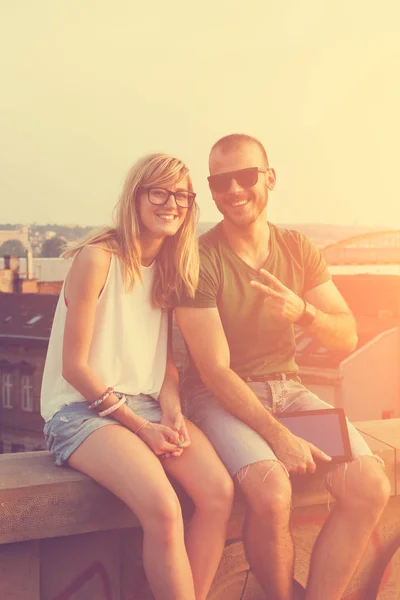 Concepto Historia Amor Dulce Pareja Encantadora — Foto de Stock