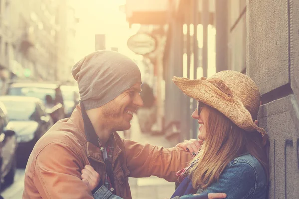 Concepto Historia Amor Dulce Pareja Encantadora — Foto de Stock