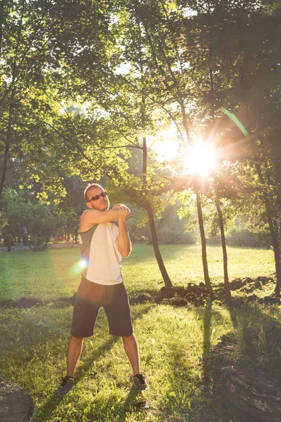 Jogging Man Fechar Imagem — Fotografia de Stock