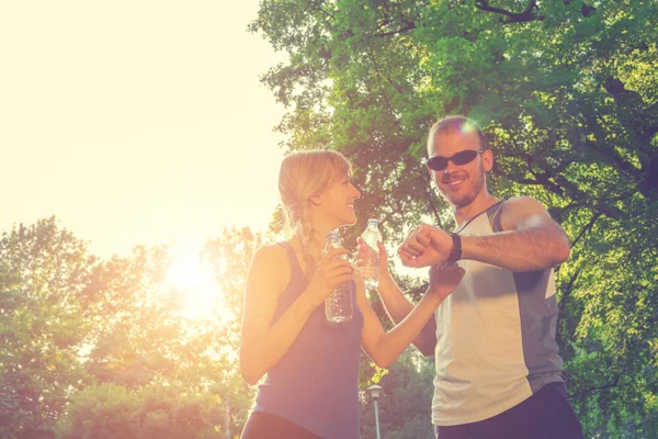 Close Tiro Correr Casal — Fotografia de Stock