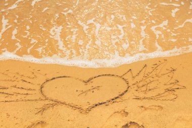 Kalp-Şekil kum plajındaki