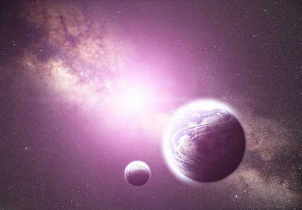 Φωτεινά Αστέρια Πλανήτες Στον Ουρανό Νύχτας Διαστημική Έννοια — Φωτογραφία Αρχείου