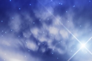 gece gökyüzü, uzay kavramı parlayan parlak yıldızlar dizini 