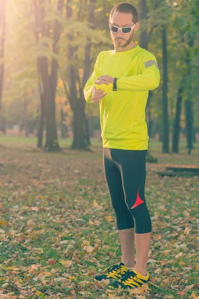 Shot Młodych Jogging Człowieka — Zdjęcie stockowe