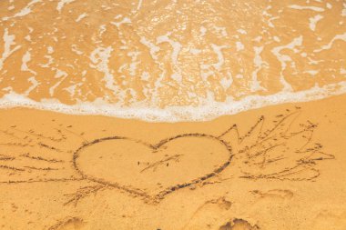 Kalp-Şekil kum plajındaki