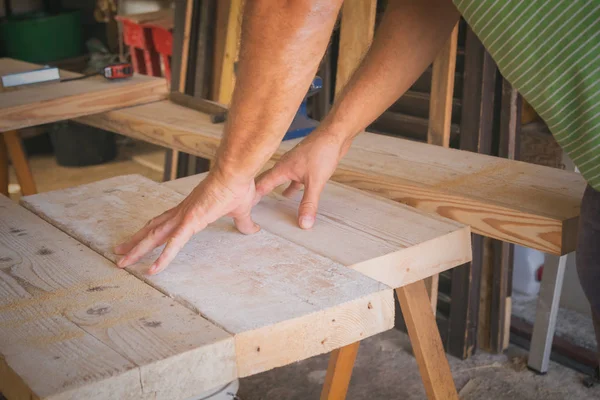Carpenter While Working Workshop — Stock Photo, Image