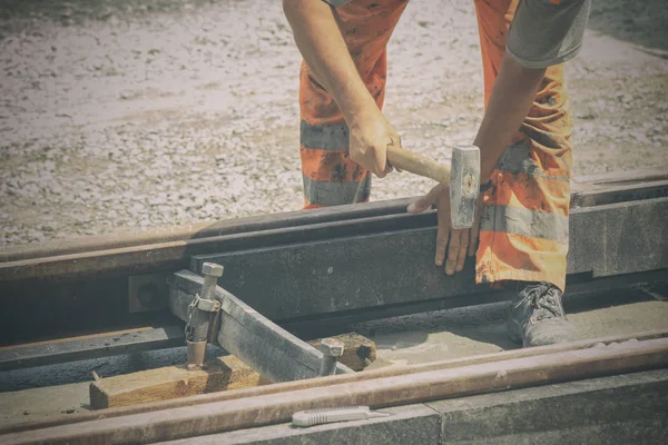 Detalles Del Trabajo Una Obra Construcción — Foto de Stock