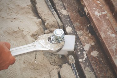 Bir inşaatta çalışan ayrıntıları