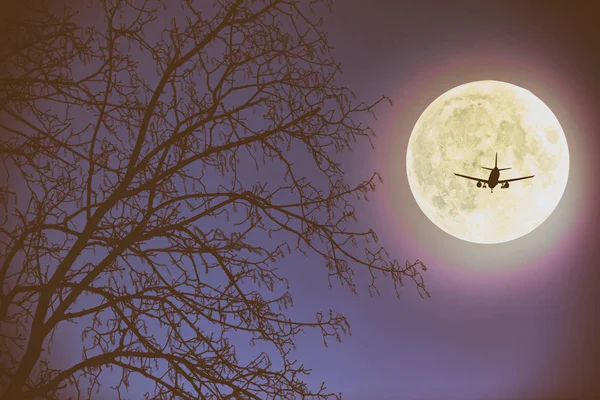 Gece veya akşam dağ ay görünümünden