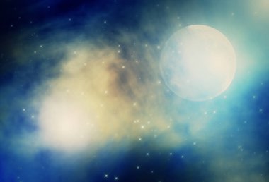 gece gökyüzü, uzay kavramı parlayan parlak yıldızlar dizini 