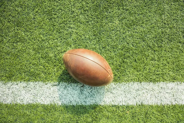 Bola Futebol Americano Campo Com Linha — Fotografia de Stock