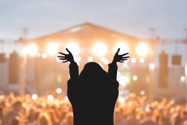 Müzik Festivali zevk kız / konser. Mozaik resim - sadece benim iş.