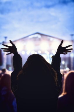 Müzik Festivali zevk kız / konser. Mozaik resim - sadece benim iş.