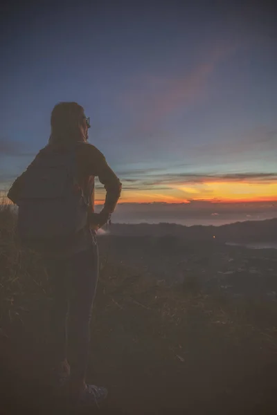 Uma Vista Colorida Monte Batur Bali Indonésia — Fotografia de Stock