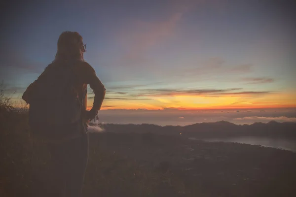 Una Vista Colorata Dal Monte Batur Bali Indonesia — Foto Stock