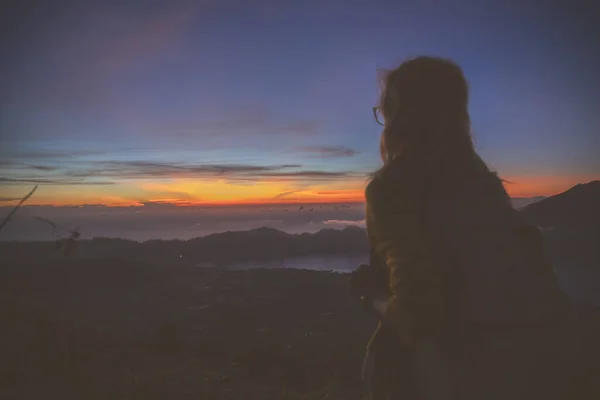 Uma Vista Colorida Monte Batur Bali Indonésia — Fotografia de Stock