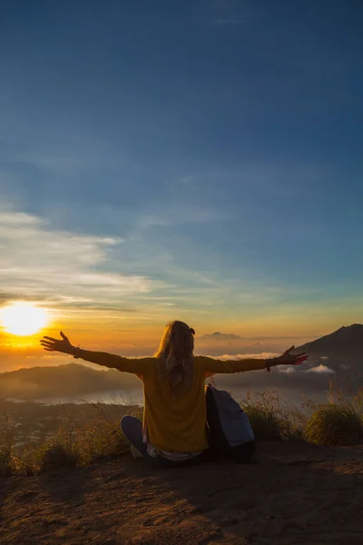 Uma Vista Colorida Monte Batur Bali Indonésia — Fotografia de Stock