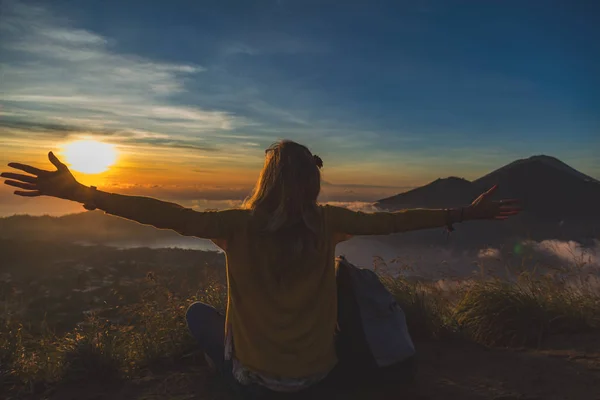 Uma Vista Colorida Monte Batur Bali Indonésia — Fotografia de Stock