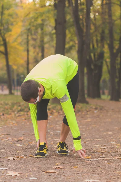 Lesión Tobillo Dolor Por Trotar Hacer Ejercicio Aire Libre — Foto de Stock