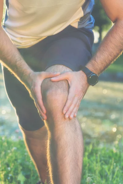 Detailní Záběr Záběr Jogging Člověka Zdravý Koncepce — Stock fotografie