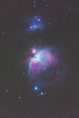 Orion nebula on a dark starry background.  clipart