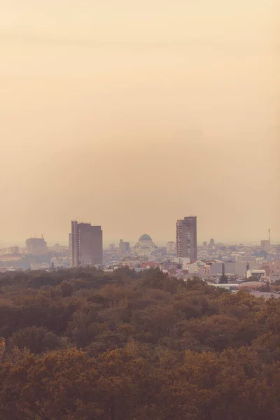 Panoráma Belgrád Szerbia Este — Stock Fotó