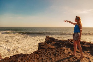 Deniz keyfi kız / okyanus sahne Bali, Endonezya.