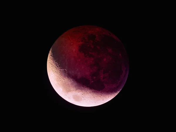 Eclipse Moon Imagem Composta Obtida Através Telescópio Meu Trabalho Astronomia — Fotografia de Stock