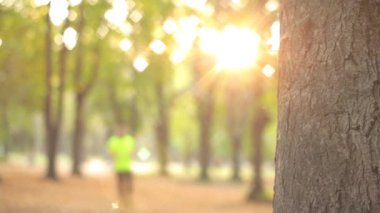 Sportif adam parkta eğitim sırasında ısınma