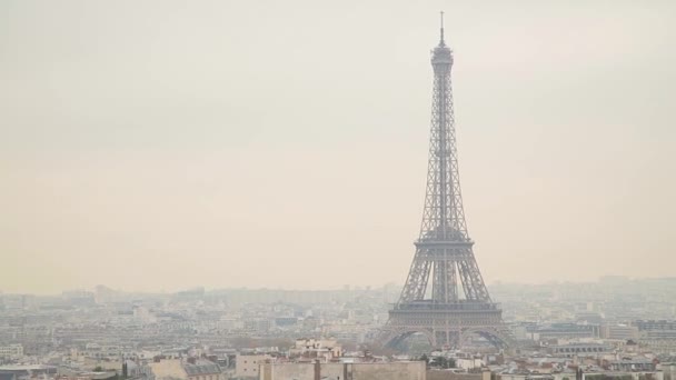 Вид Эйфелеву Башню Париж Франция — стоковое видео