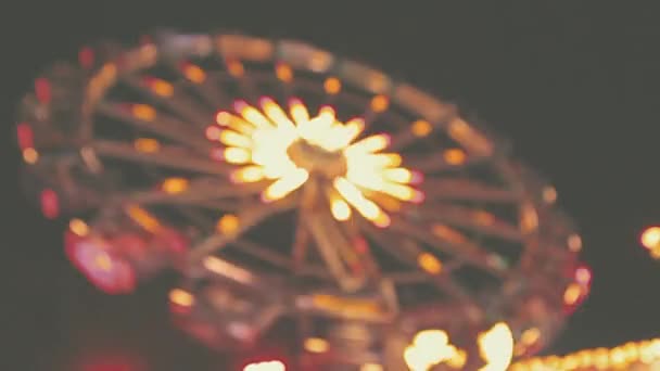 Grande Roue Éclairée Nuit — Video