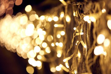 Desen bokeh ile ufuk / bulanık ışıklar ışıltı.