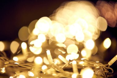 Desen bokeh ile ufuk / bulanık ışıklar ışıltı.