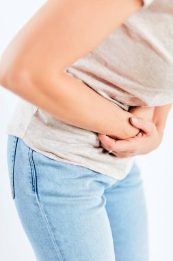 Mide / kalça sorunu olan kadın / beyaz sırt grubunda sorunlar