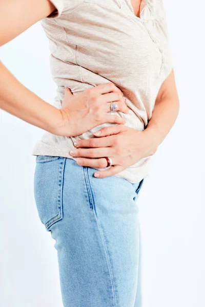 Problemas de cadera, espalda y columna vertebral en edades adultas . —  Fotos de Stock