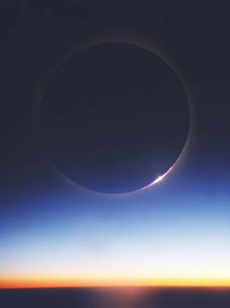 Jord och solförmörkelse. Delar av denna bild som tillhandahålls av Nasa. — Stockfoto