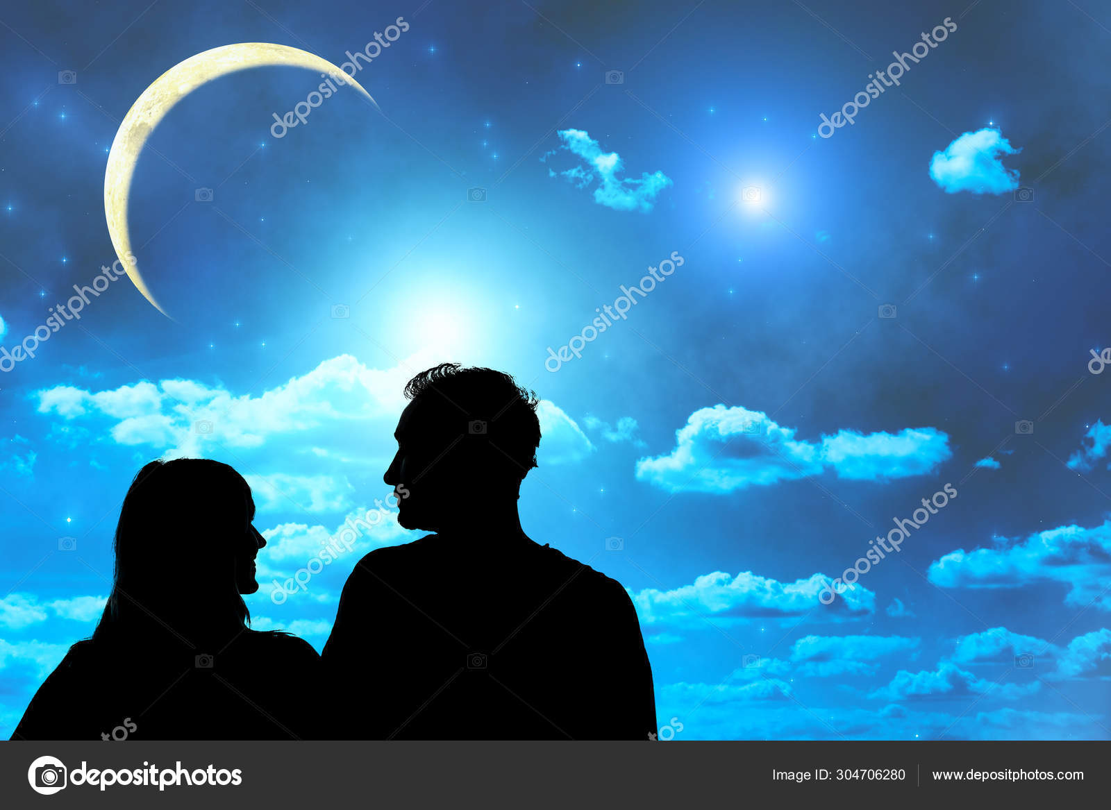 Couple Under The Moonlight My Astronomy Work Stock Photo By C Milangucci Couple Under The Moonlight My Astronomy Work Stock Photo By C Milangucci