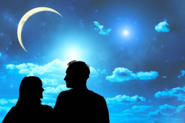 Ay Işığı'nın altında bir çift. Astronomi çalışmalarım.